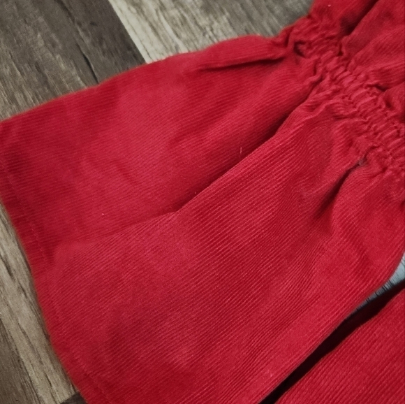 MADECORDUROY Red Dress Monogrammed sPg Size 4 Bell Sleeve Dress - Picture 3 of 4